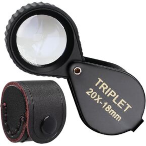 20x Mini Jewellers Loupe ، Machifier Pocket Loupe القابلة للطي للمجوهرات والعملات المعدنية والطوابع
