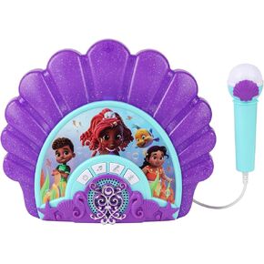eKids Disney Junior Ariel Karaoke Microphone with Bluetooth Speaker for Fans of Disney Toys, Kids Karaoke Machine with Built in Music