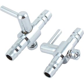 Air Pump Control Valve, Stainless Steel Single Way Air Valve Distributor for Aquarium Pump, 1.2X 0.83x 0.31inch (Silver Tone 2pcs)