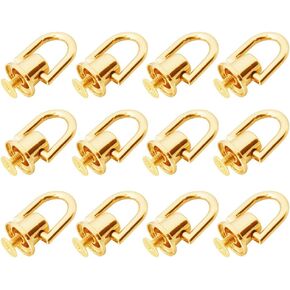 Alamic D Ring Rivets for Purse Gold Studs Rivets with D Ring for Leather Crossbody Purse Craft DIY Bag Pouch Craft (Pale Gold)