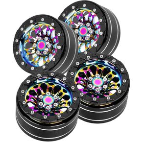 RC 2.2inch Beadlock Aluminum Aolly Wheel Rim Upgrades Parts for 1/10 SCX10 AMG 6x6 TRX4 Redcat Gen8 Redcat Everest gen 7 Pro RC Car,Wheel Hub Rim 2.2 Beadlock Wheel Rims Heavy Duty.