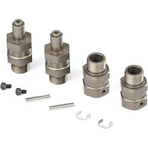 KingVal Replacement Harden 24mm Hex Hub Front and Rear Wheel Extender Combiner Compatible with 1/5 HPI ROVAN KM Baja 5B 5T 5SC RC Car (Titanium Color)