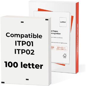 MUNBYN Thermal Printer Paper 8.5 x 11 Inch, US Letter Size Thermal Paper 100 Sheets, Compatible with ITP02 and ITP01, Continual Feeding Thermal Paper