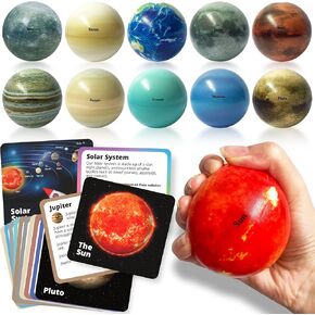 Planets for Kids Solar System Toys 3-5, Solar System for Kids, Space Toy For Kid 5-7, Planet Toys for Kid 3-5, Outer Space Balls, Planet Balls For Children 8-10, Toddler Astronomy Project Kit Planetas