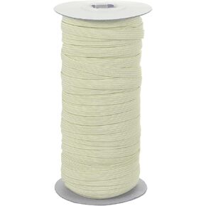 PATIKIL Elastic Bands 1/4 Inch x 50 Yards, Polyester Flat Elastic Cord Stretch Strap for Sewing Crafting DIY, Beige