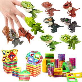 ألعاب الديناصورات الأصابع اللطيفة - ألعاب Magnetic Building Magnet -Building Toddler Toys Dinosaur World Games Creative Toys Toys Magnetic Toys Toys Tiles Tiles Tiles Educations （Y02）