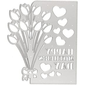 Happy Mother’s Day Cutting Dies for Card Making,Flower Cutting Dies Cut Stencils for DIY Scrapbooking Photo Album Decorative Embossing Paper Templated