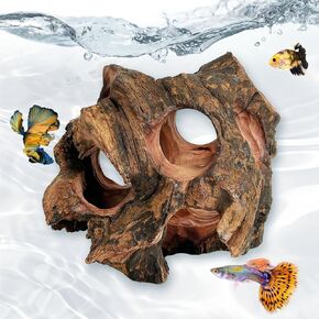PINVNBY Betta Fish Cave Natural Wood Betta Fish Hideout for Aquarium Fish Tank Decorations Hideout Betta Fish Accessories Habitat Shelter for Crayfish Shrimp and Other Aquatic Pets