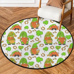 3 Ft Traditional Gnome Round Desk Chair Mat Non-Slip Soft Desk Floor Mat Washable Floor Mat for Office Living Room Bedrooms Laundry Room Foyer Doorway