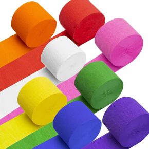 Crepe Paper Streamers 4ROLLS 328 قدمًا ، ورديًا ورديًا ورديًا ، لافتات الحفلات الوردية الساخنة لزخارف حفلة عيد الميلاد ، وزينة الزفاف ، الورق الكريب لزخارف حفلة استحمام الطفل