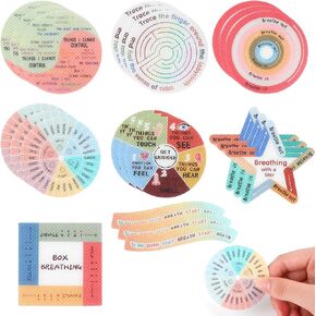 ccinee 24 PCS ملصقات حسية القلق شرائط هادئة ملمس مزاج التهدئة ملصق الذهن لمكتب الهاتف العناصر القلق على السطح القلق للعاملين في المكاتب مستشار مدرسي المدارس