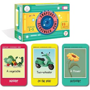 Snapshot Scavenger Hunt for Kids Ages 4-8, Indoor Outdoor Games for Kids Ages 4-8. 170+ Objects & Prompts. Find and Seek Scavenger Hunt Card Game. Outdoor Activities for Kids Ages 6-8