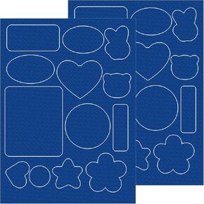 26pcs Puffer Down Jacket Patches, Self-Adhesive Nylon Repair Patch, Multi Shaped Waterproof Stick on Tape for Coat Clothing Tent Sleeping Bags Ski Pants Holes Repairing- Dark Blue