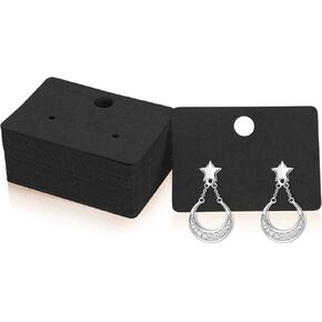 100 Pcs Black Earring Cards Black Earring Display Cards Earring Holder Cards Kraft Paper Earrings Tags Hanging Earrings Card for Earring Jewelry Display Ear Studs