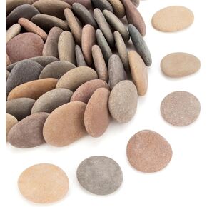 about 190 PCS - 210 PCS (18 Pounds) Painting Rocks,River Rocks,1.1"-2.2" Craft Rocks,Flat Rocks,DIY Stones for Arts