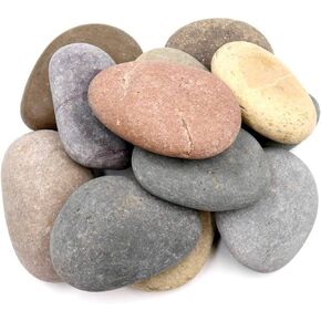 12 Extra-Large Rocks for Painting – Multi-Colored Craft Rock Painting Stones, 3.5" - 4.5" inch Smooth and Flat, Non-Porous Painting Rocks, 100% Natural River Rocks for Mandala and Kindness Stones