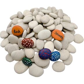 Tiny White Painting Rocks DIY Rocks for Painting Detail-Painting Smooth Surface Stones,Arts and Crafts ，1.0 to 1.5 inches ，So Small Rocks, Hand Picked for Painting Rocks (1LB)