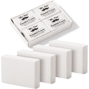 Mr. Pen- Kneaded Eraser, 4 Pack, White, Kneaded Erasers for Artists, Art Eraser, Kneadable Erasers, Moldable Eraser, Art Erasers for Drawing, Artist Eraser, Drawing Erasers, Art Gum Eraser