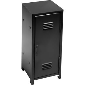 PACOLO Mini Locker, Metal Small Locker for Desktop, Girls Lockbox Desktop Storage Organizer, Money Safe and Cash Lock Box for Girls Safe (Pitch-Black)