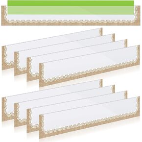 Colarr 8 PCS Burlap Magnetic Pocket Chart Classroom 13.78 × 1.97 بوصة من الطباشير المغناطيسية الحامل التقويم