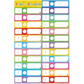 24 Pieces Daily Schedule Cards Schedule Board for Kids Teacher Schedule Chart Daily Routine Plan Classroom Pocket Chart for Office School Homeschool Supplies Decorations