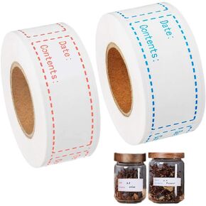 250PCS Freezer Labels, 1x3 Inch Food Storage Stickers for Containers Refrigerator Freezer Paper Label Self-Adhesive Kitchen Date Labels Easy to Write on and Clean (Blue red)