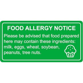1x2 inch 500PCS Food Allergy Warning Stickers Adhesive Labels Stickers