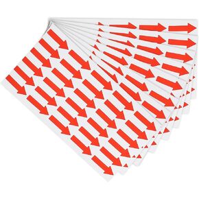 PATIKIL Small Arrow Sticker Label 1.2x0.5, 180 Pcs Adhesive Color Coding Sign Decal for Gas Flow Direction Inspection Defect Marking, Red