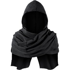 Kids Medieval Renaissance Hooded Cowl Multifunctional Scarf Shawl Cape Halloween Cosplay Costume Accessories