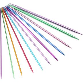 Knitting Needles Set, Double Pointed Needles, 55 Pieces Knitting Needles Aluminum Material Double Pointed Ergonomic Design 20cm Metal Knitting Needles for Home