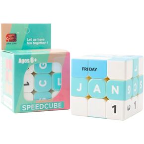 Calendar 3x3 Speed ​​Cube ، UV Printing Cube Magic Cube Teacational Buzzles Toys for Kids والمبتدئين والبالغين (لاصق)