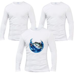 3 PCS Sublimation Blank T-Shirts Round Collar Long Sleeves Adult White Polyester t Shirts
