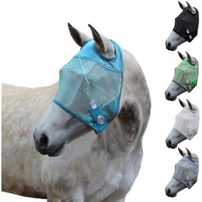 Derby Originals Reflective Mesh Fly Mask with 1 Year Warranty No Ears or Nose Cover,Summer Blue,Medium (Cob/Arabian),72-7107SB-M