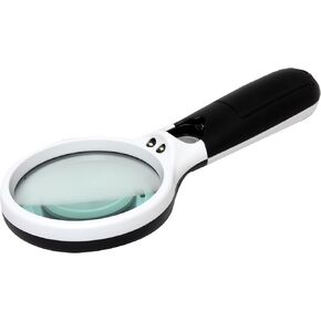 Magnified 3 X 45X 3 LED Light Handheld Magnifier Reading Magnifying Glass Lens Loupe Hobbyists Everyday Use