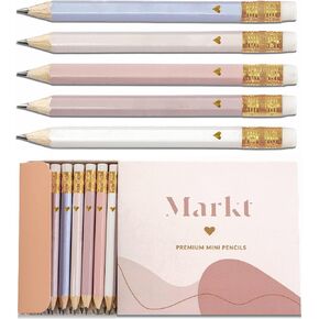 Markt Heart Pencils for Baby Shower Games and Bridal Shower Games, Mini Pencils, Small Pink Pencil Set For Game Prizes, Bridal Pens (Blush)