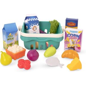 B. toys – Play Food & Basket – 18 Pieces of Toy Food – Grocery, Cooking, Play Kitchen Toys – Pretend Play Set for Toddlers, Kids – 2 Years + – Freshly Picked
