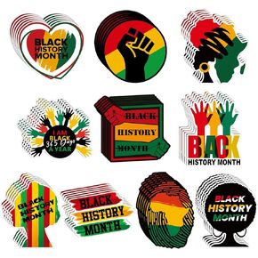 Jetec 60 Pcs Black History Month Classroom Bulletin Border Decor Cutouts African American Country Festival Cutout Hanging Decorations for Classroom School Home Wall