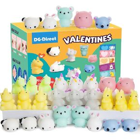 30 حزمة بطاقات عيد الحب مع ألعاب Mochi Squishy ، Mini Kawaii Leaff Rights Toys Squishy Toys for Kids ، فرض جوائز دراسية في عيد الحب ، هدية تبادل عيد الحب