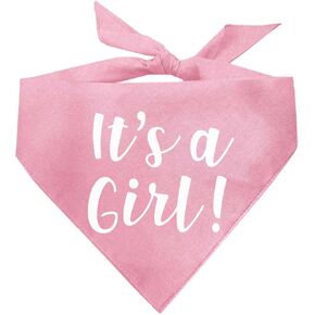 It's A Girl Gender Reveal/Baby Announcement Dog Bandana GB (Baby Pink, OS 57) GB