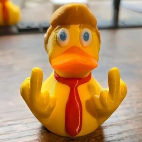 2025 بطب الإصبع الأوسط المزدوج مع بانديد الأذن ، Donald Trump Duck ، البط ترامب لسيارات الجيب ، وقبضة ترامب دو هدايا مضحكة لصالح الحفلات (إصبع وسط مزدوج)