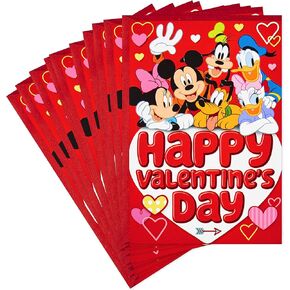 Hallmark Disney Valentines Day Cards for Kids School, Mickey Mouse and Friends (10 Valentine's Day Cards with Envelopes)