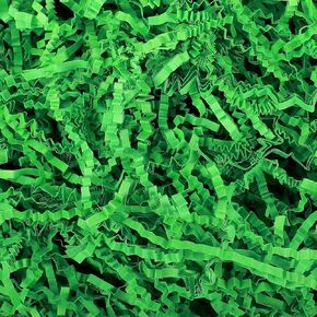 Crinkle Cut Paper Shred Filler, Raffia Paper Shredded Paper Stuffing for Gifts Wrapping Baskets Box Filling Easter Party Supply (Green)