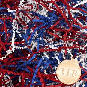 1 LB Crinkle Cut Paper Shred Filler Great for Gift Wrapping, Basket Fillers, Birthday, Gift Wrapping, Anniversary, Halloween Christmas Party Decor Filling Supplies Golden Green Red