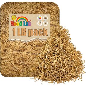 Mood Lab Crinkle Cut Paper Shred Filler - 1 LB Brown - ورقة مقطعة تمزيقها لملء السلة ومربع الهدايا Kraft.
