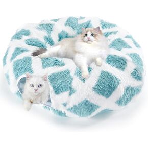 Cat Tunnel Bed,Collapsible Cat Donut Tunnel,Circle Foldable Peekaboo Cats Cave,Enrichment Cat Tube for Indoor Cats,Puppy and Pet