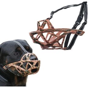 Dog Muzzle, Soft Nylon Muzzle, Adjustable Dog Basket Muzzle, Breathable Dog Training Muzzle, Prevent Dogs from Barking, Biting and Eating, Muzzle That Allows Dogs to Breathe and Drink Water