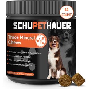 Dog Trace Mineral Chews – Supports Growth, Nutrient Absorption, and Skin & Coat Health, 60 Count