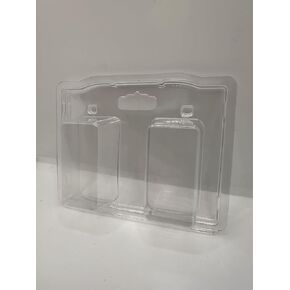 Plastic Blister Clamshell Display Case with Hang Holes, 2-Compartment Protective Storage Containers for LEGO Minifigures, Anime Miniatures, & Collectibles (2.5" x 1.25") Scratch Resistance, Pack of 25