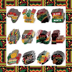 Jinei 108 Pcs Black History Month Classroom Bulletin Board Decoration Set African American Bulletin Borders Cut Outs Kente Classroom Decorations for Classroom School Door Wall Party Decoration
