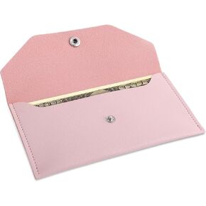 1 PCS Leather Cash Envelope Leather Money Envelope Leather Money Stuffing Wallet Reusable Budget Envelope Wallet Retro Clutch Wallet Retro Clutch Wallet for Men Women Cash Check Billing(pink)